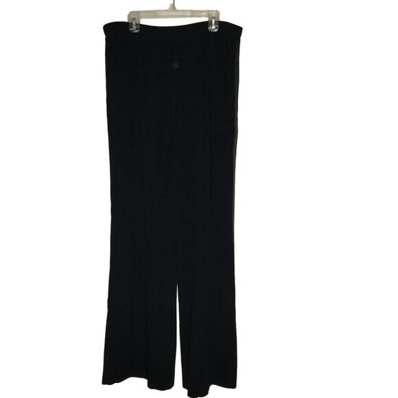 Garfield & Marks Tuxedo Stripe Wide Leg Dress Pant Elastic Waist Black Large - Picture 1 of 4